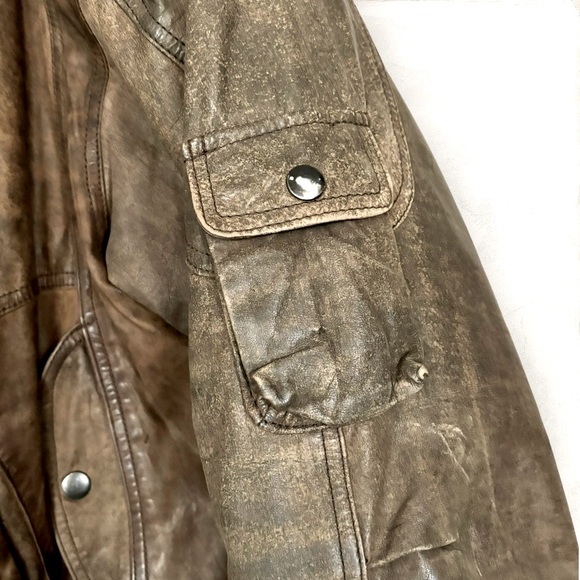 Reed Sportswear Vintage/Retro Brown Genuine Leather Jacket Size 38 Unisex - Picture 5 of 16